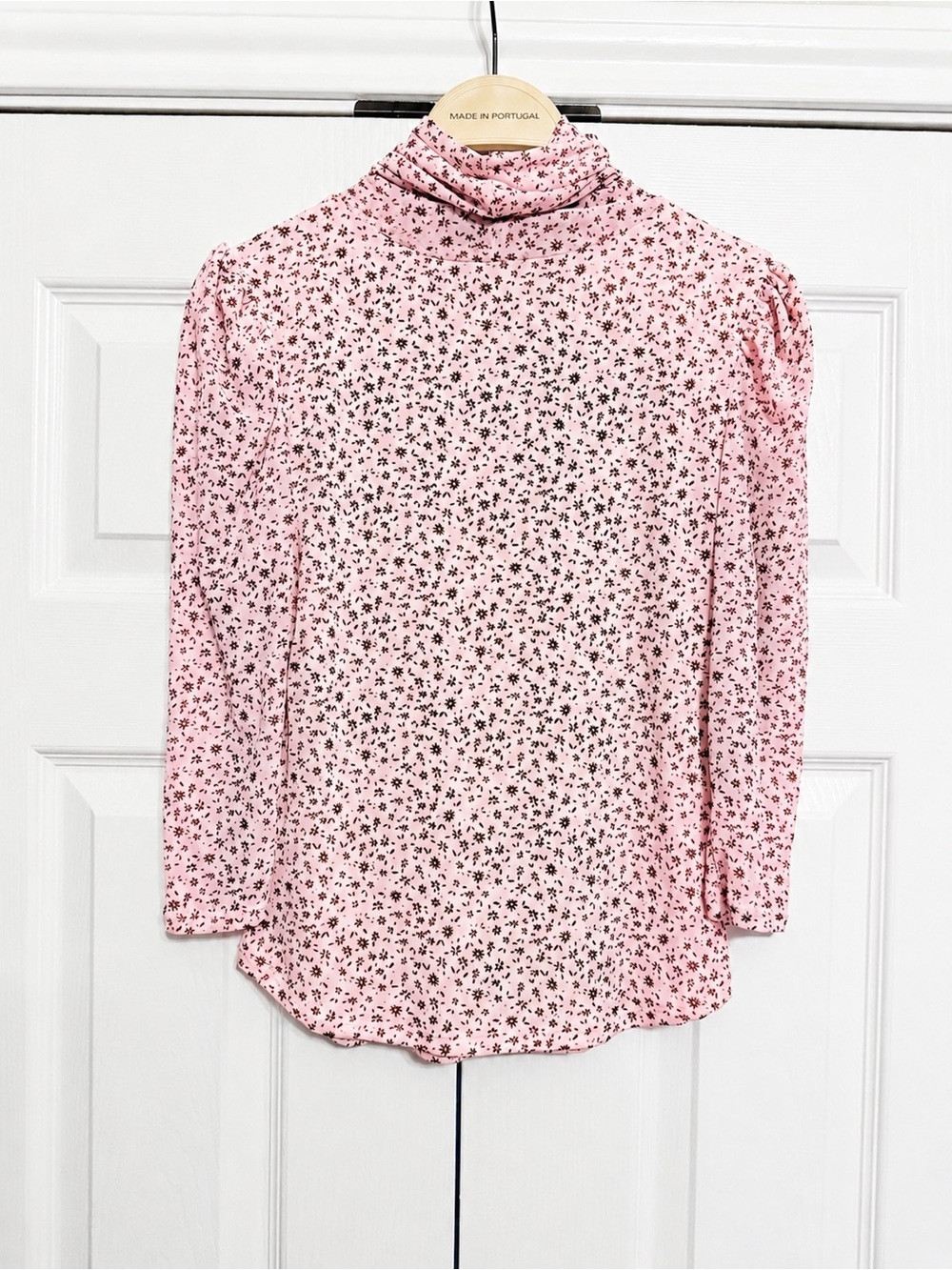 Free People Pink Sheer sleeve Floral top